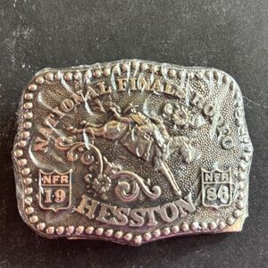 Hesston 1986 Bronze Youth National Finals Rodeo Commemorative Series Belt Buckle